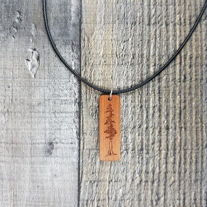 Big Tree Redwood Tree Necklace - Wood Necklace - CA Souvenir Keepsake - N2
