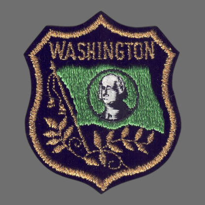 WASHINGTON  Flag Gold Black Patch - 3362