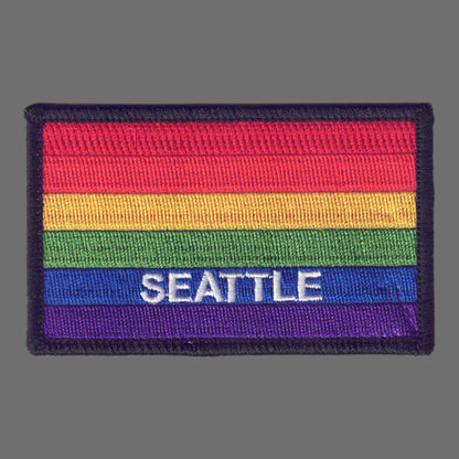 SEATTLE Rainbow Flag Black Border Patch -3399-01