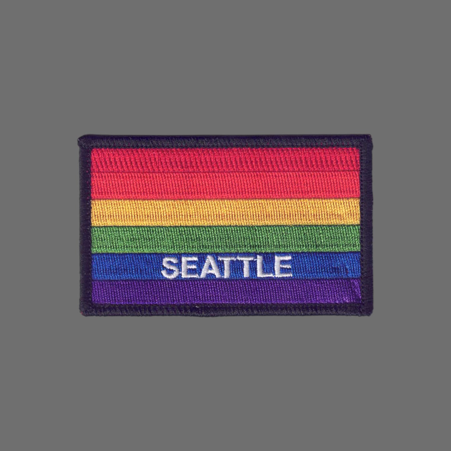 SEATTLE Rainbow Flag Black Border Patch -3399-01