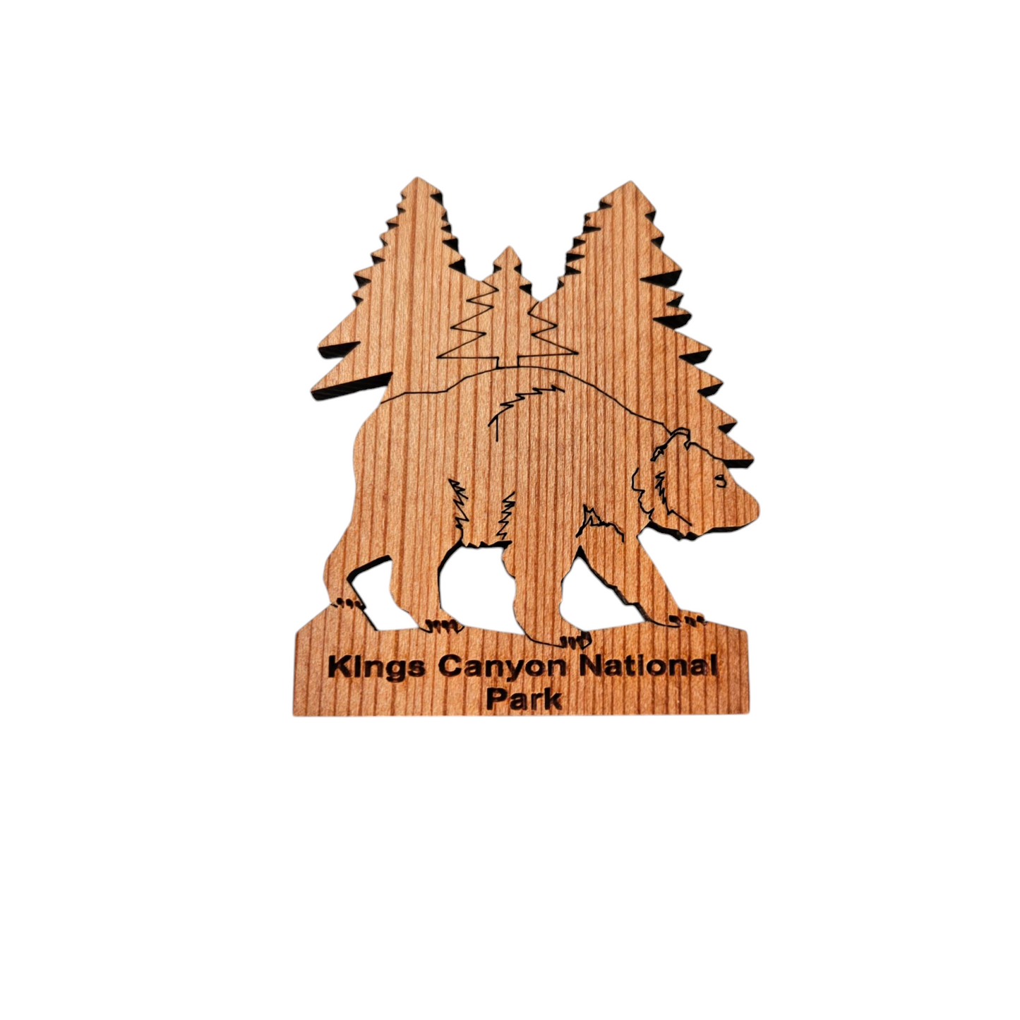Kings Canyon National Park Bear Tree Wood Magnet Souvenir - 4002KING