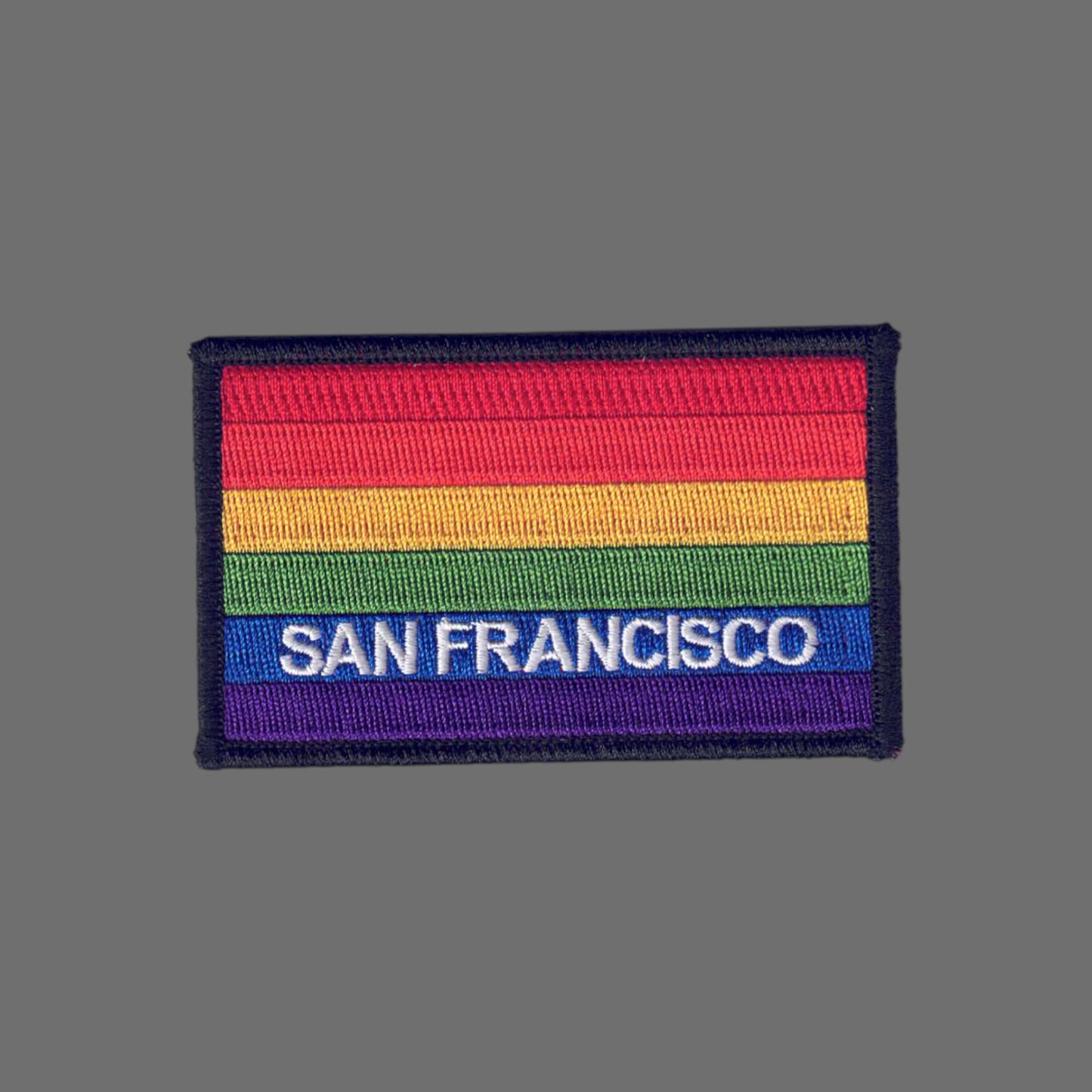 SAN FRANCISCO Rainbow Flag Black Border Patch - 4059-01