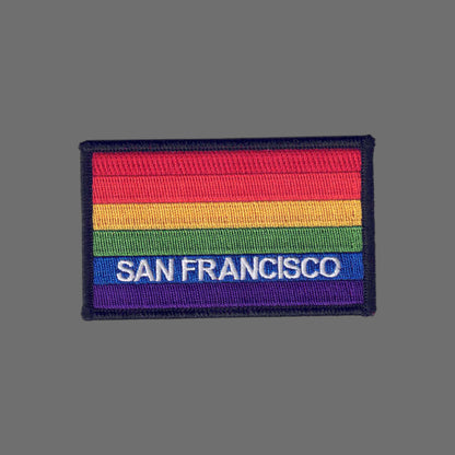 SAN FRANCISCO Rainbow Flag Black Border Patch - 4059-01