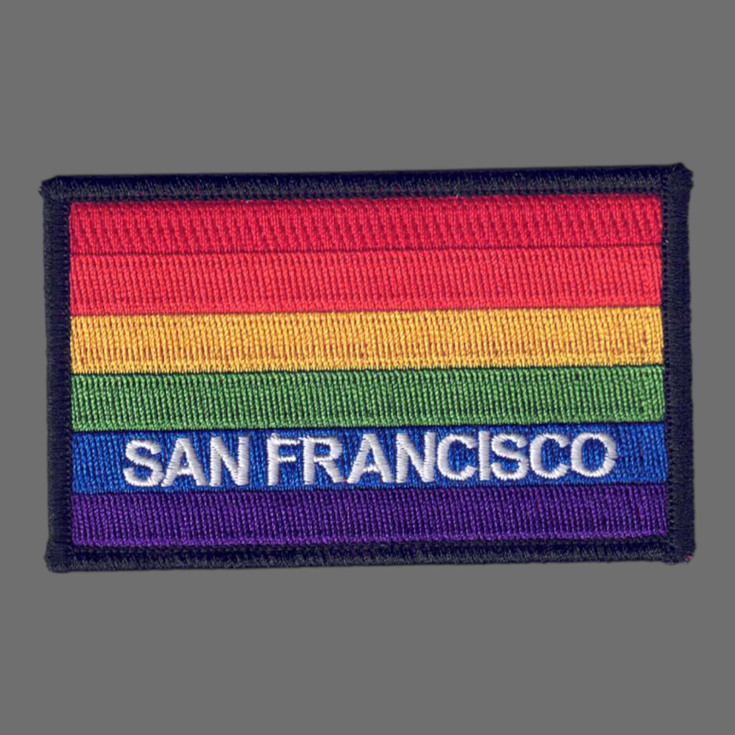 SAN FRANCISCO Rainbow Flag Black Border Patch - 4059-01