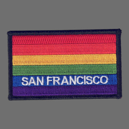 SAN FRANCISCO Rainbow Flag Black Border Patch - 4059-01