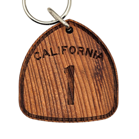 California Highway 1 US Hwy Wood Keychain California wood Souvenir Travel Gift -4087