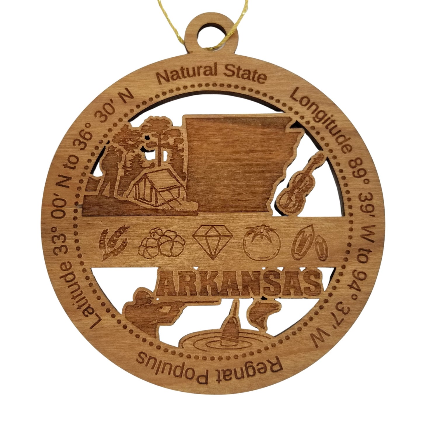 Arkansas Wood Ornament - Souvenir Collage - 15625