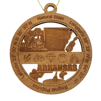 Arkansas Wood Ornament - Souvenir Collage - 15625