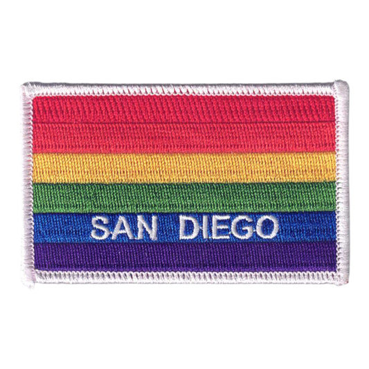 SAN DIEGO Rainbow Flag Patch White Border - 4719-39