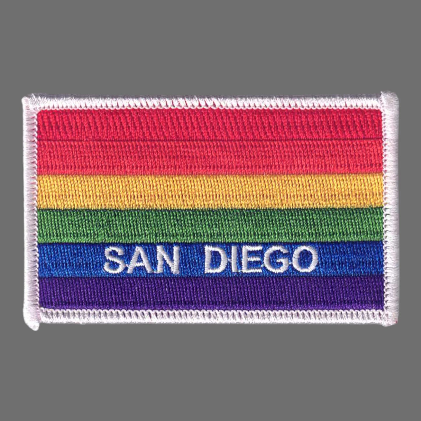 SAN DIEGO Rainbow Flag Patch White Border - 4719-39