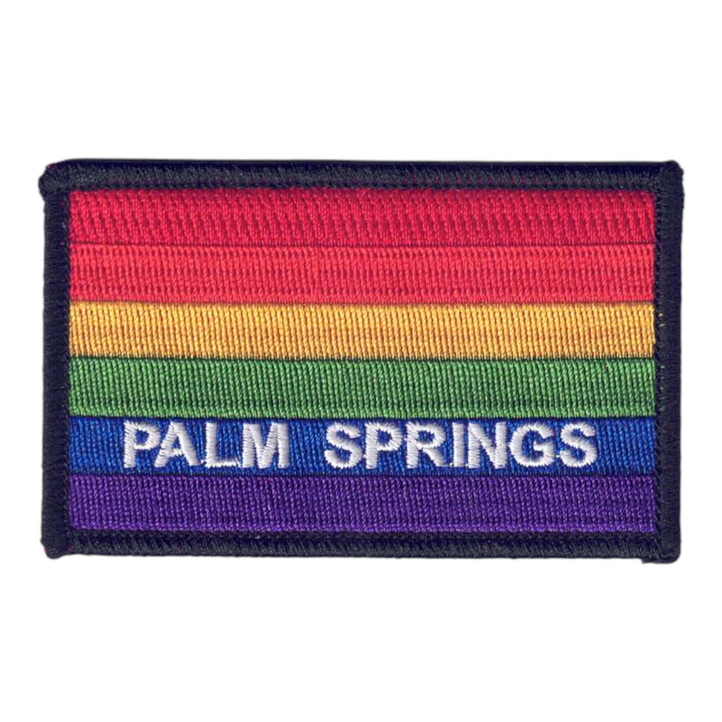 PALM SPRINGS Rainbow Flag Patch Black Border - 4752-01