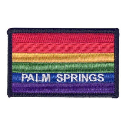 PALM SPRINGS Rainbow Flag Patch Black Border - 4752-01