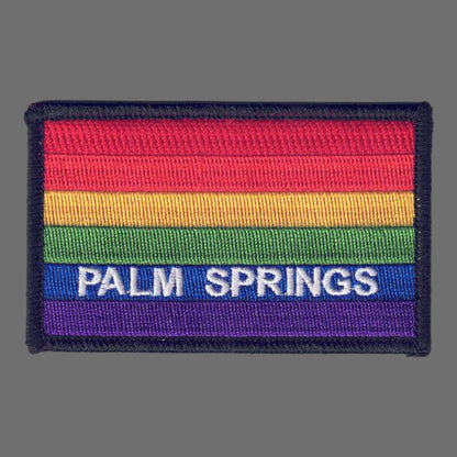 PALM SPRINGS Rainbow Flag Patch Black Border - 4752-01