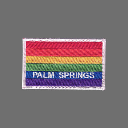 PALM SPRINGS Rainbow Flag Patch White Border - 4752-39