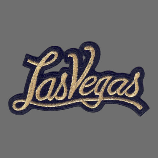 Las Vegas Script Text Gold on Black Patch - 5252-21M/01