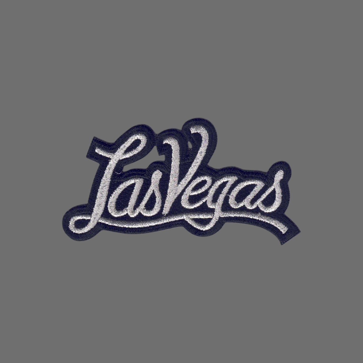 Las Vegas Script Text Silver on Black Patch - 5252-58M/01