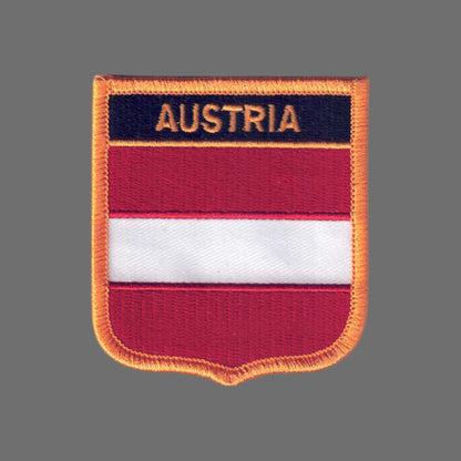 AUSTRIA Country Flag Shield Patch - 6051