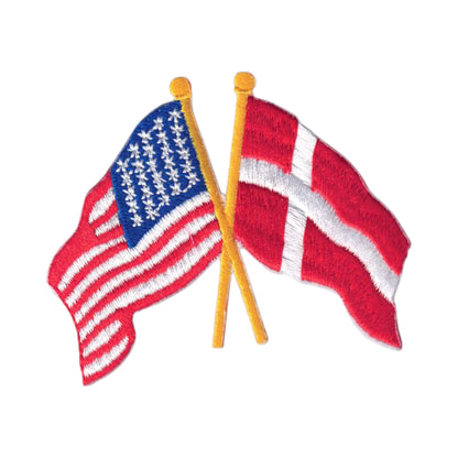 Denmark and USA Flags Patch - 6185