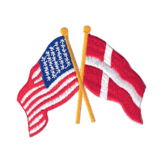 Denmark and USA Flags Patch - 6185