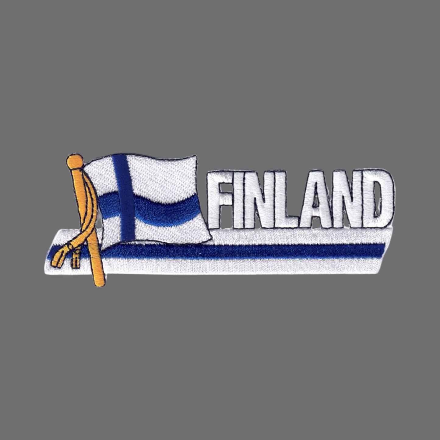 FINLAND Wavy Flag Ribbon Patch - 6256