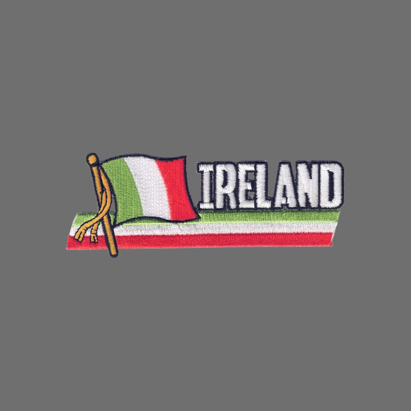 IRELAND Wavy Flag Ribbon Patch - 6406