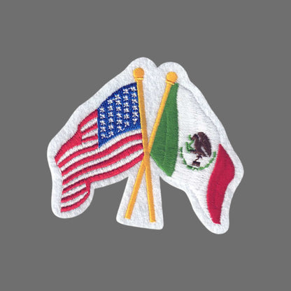 Mexico and USA Flags Patch - 6495