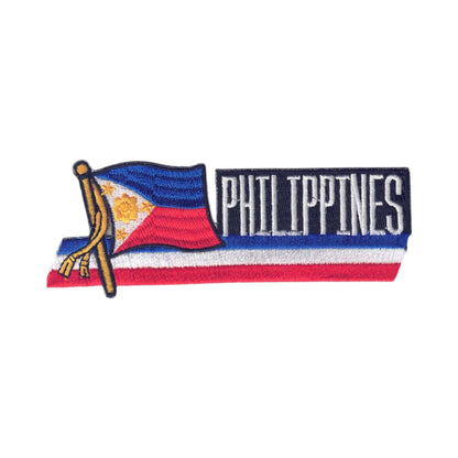 PHILIPPINES Wavy Flag Ribbon Patch - 6606