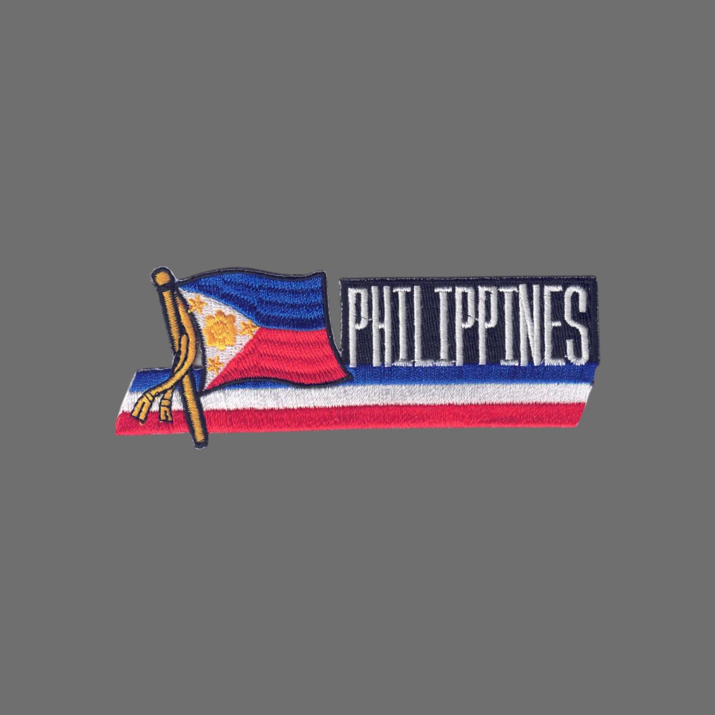 PHILIPPINES Wavy Flag Ribbon Patch - 6606