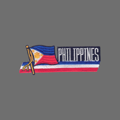 PHILIPPINES Wavy Flag Ribbon Patch - 6606