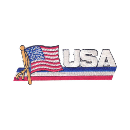 USA Wavy Flag Ribbon Patch - 6816