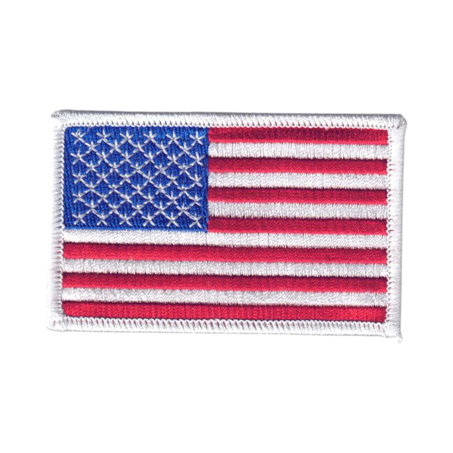 USA Flag Patch White Border 3.5 Inch Wide - 6837W