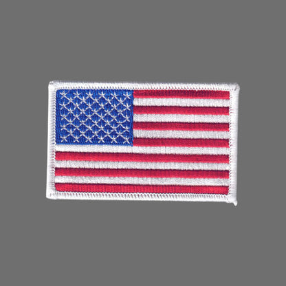 USA Flag Patch White Border 3.5 Inch Wide - 6837W