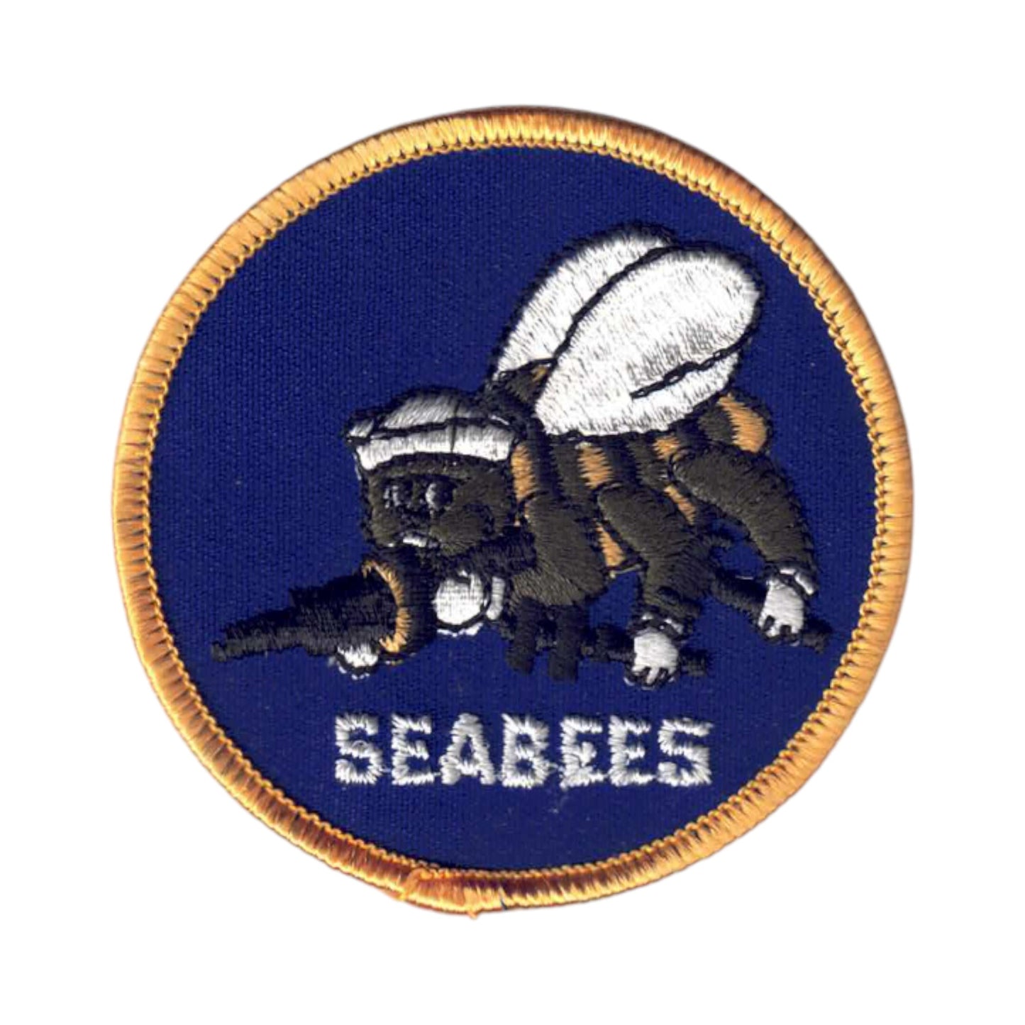 Vintage SEABEES Patch Sew On Gold - 6866-G