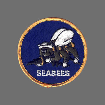 Vintage SEABEES Patch Sew On Gold - 6866-G
