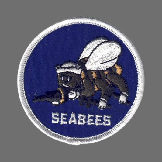 Vintage SEABEES Sew On Patch White - 6866W