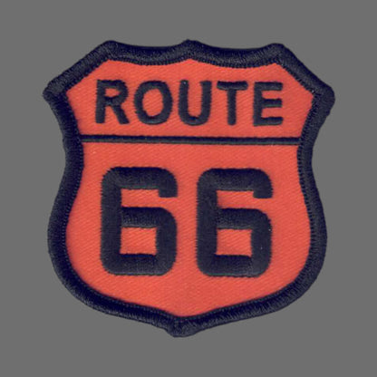 ROUTE 66 Patch Black on Orange - 6876-01/32