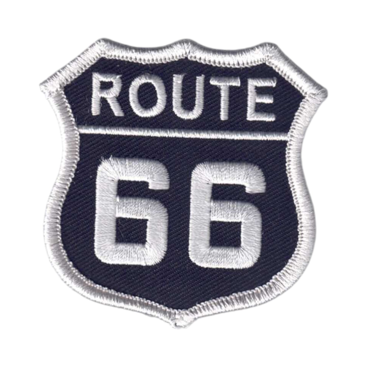 ROUTE 66 Patch White on Black - 6876-01