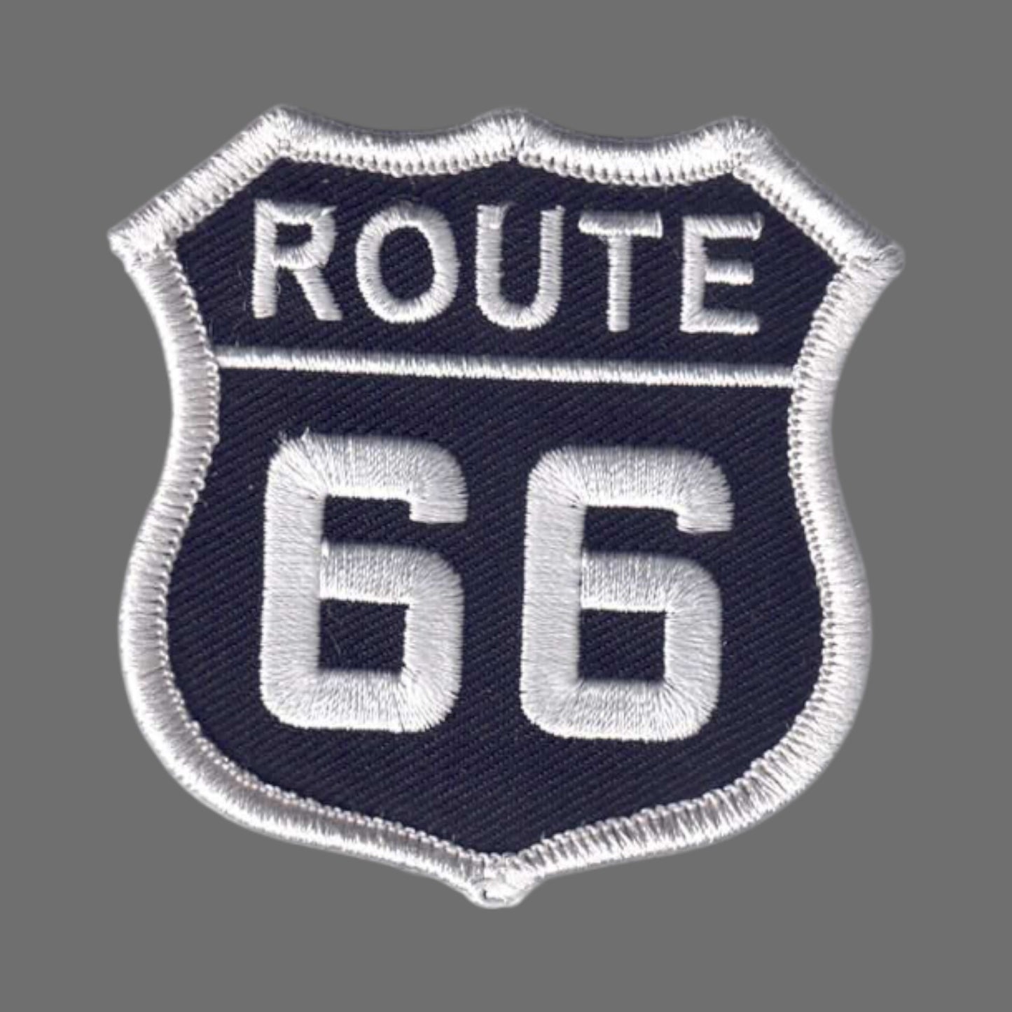 ROUTE 66 Patch White on Black - 6876-01