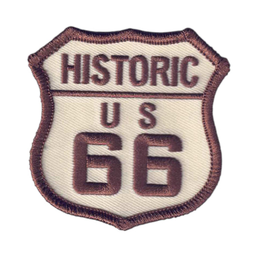 HISTORIC US 66 Patch Brown on Tan - 6878