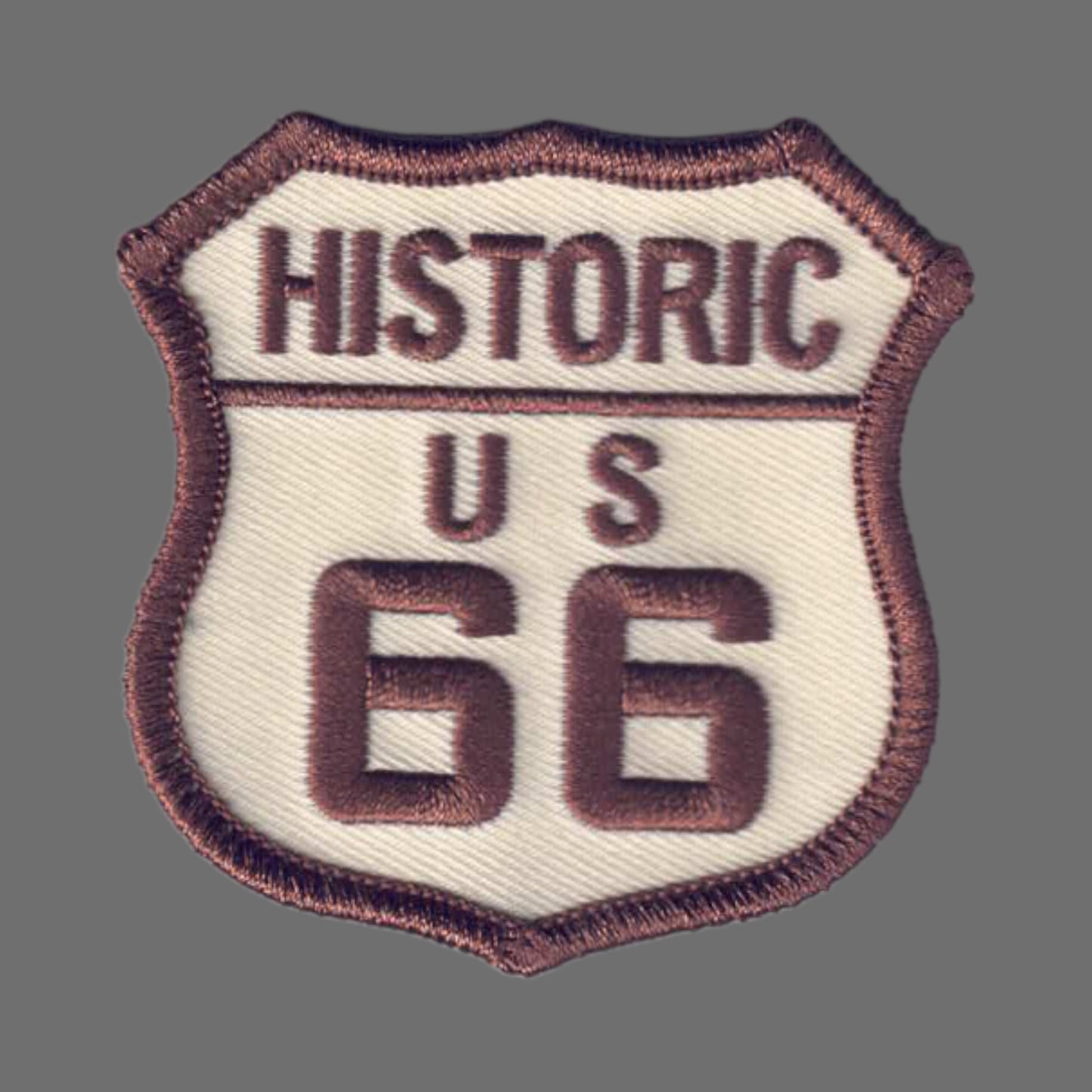 HISTORIC US 66 Patch Brown on Tan - 6878
