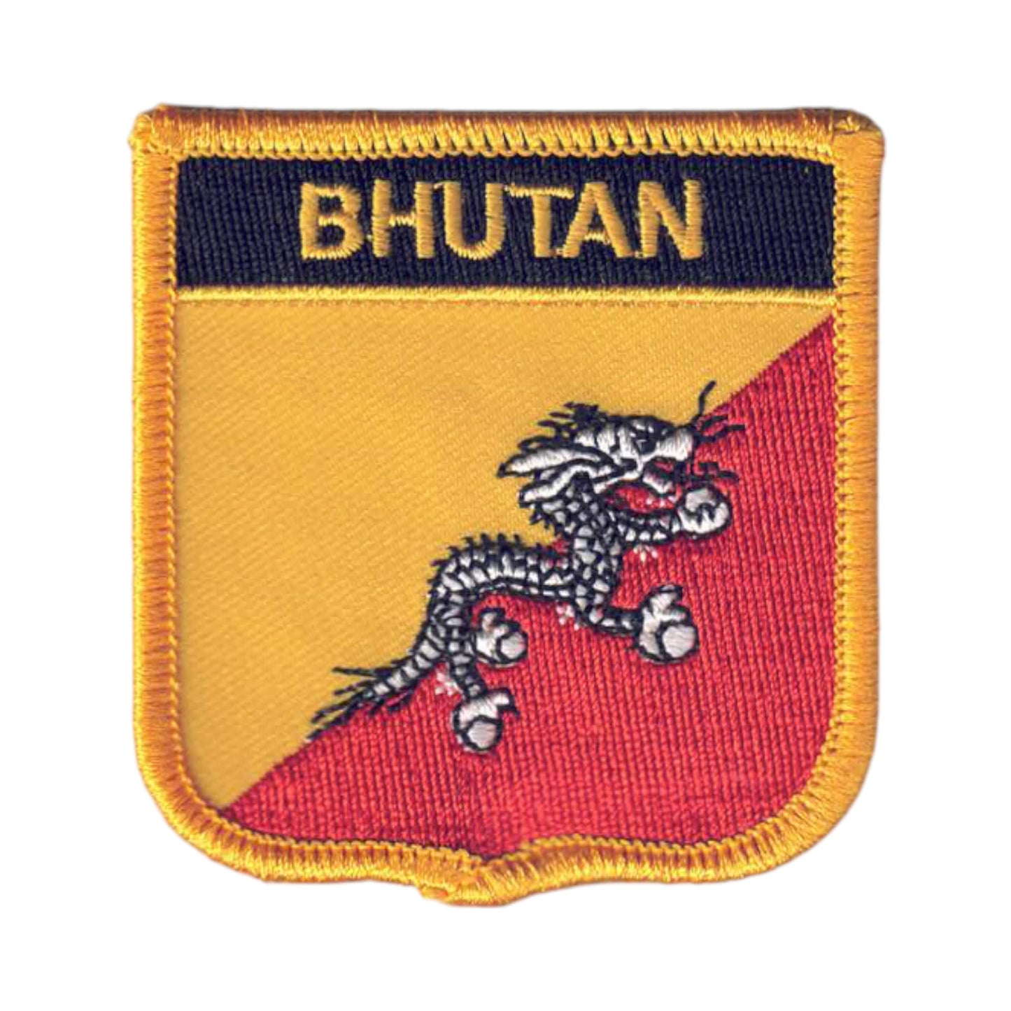 BHUTAN Flag Shield Patch - 7198