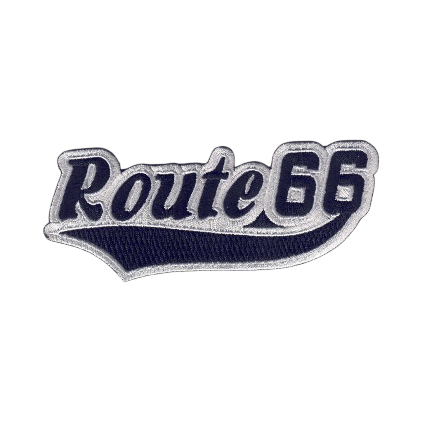 Route 66 Script Text Black Gray Patch - 7467-01/58