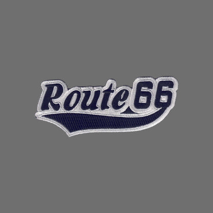 Route 66 Script Text Black Gray Patch - 7467-01/58