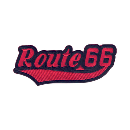 Route 66 Script Text Red Black Patch - 7467-36-01