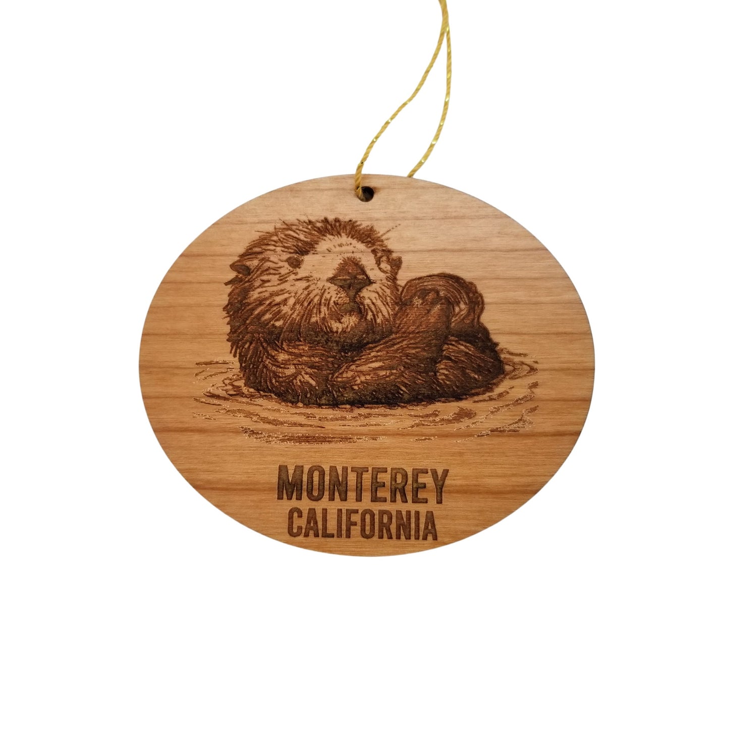 Monterey California Coastal Wood Ornament Otter Souvenir - 15507