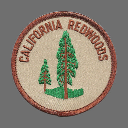 CALIFORNIA REDWOODS Brown Souvenir Embroidered Patch Iron On - CA-08-17