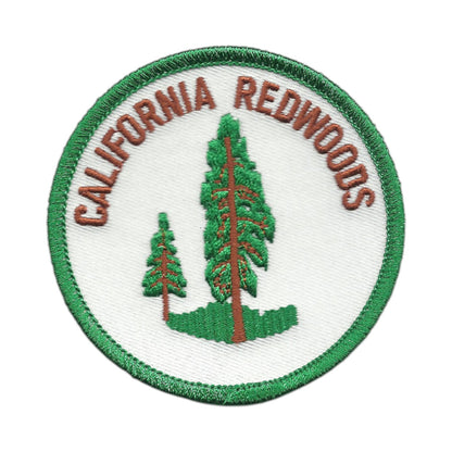 CALIFORNIA REDWOODS 3" Green Border Souvenir Embroidered Patch Iron On - CA-08-50