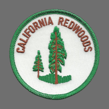 CALIFORNIA REDWOODS 3" Green Border Souvenir Embroidered Patch Iron On - CA-08-50