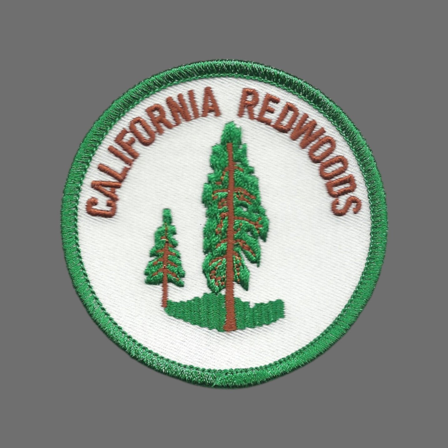 CALIFORNIA REDWOODS 3" Green Border Souvenir Embroidered Patch Iron On - CA-08-50