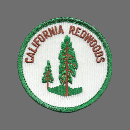 CALIFORNIA REDWOODS 3" Green Border Souvenir Embroidered Patch Iron On - CA-08-50